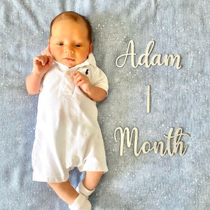 Monthly Photo Props, Personalized Baby Milestone Marker, Baby Monthly Milestone, New Baby Gift, Baby's First Year Milestone Set,Newborn gift