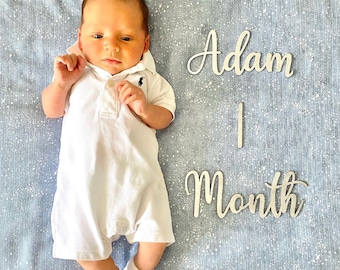 Monthly Photo Props, Personalized Baby Milestone Marker, Baby Monthly Milestone, New Baby Gift, Baby's First Year Milestone Set,Newborn gift