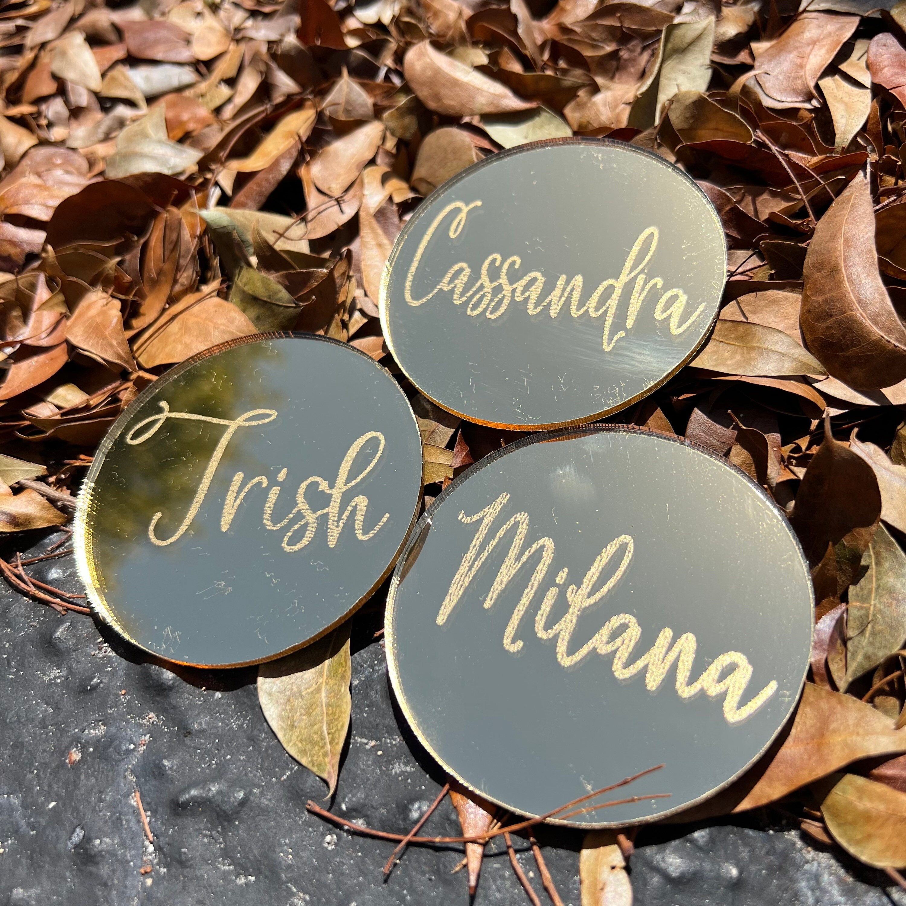 Acrylic Wedding Place Card Names, Round Table Setting Name Signs ...