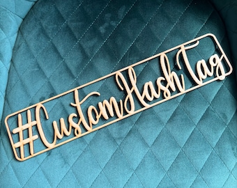 Signo HashTag personalizado, Signo HashTag de boda, Signo personalizado, Cuenta de redes sociales de madera personalizada o HashTag, Favor de boda, Signo de decoración de boda