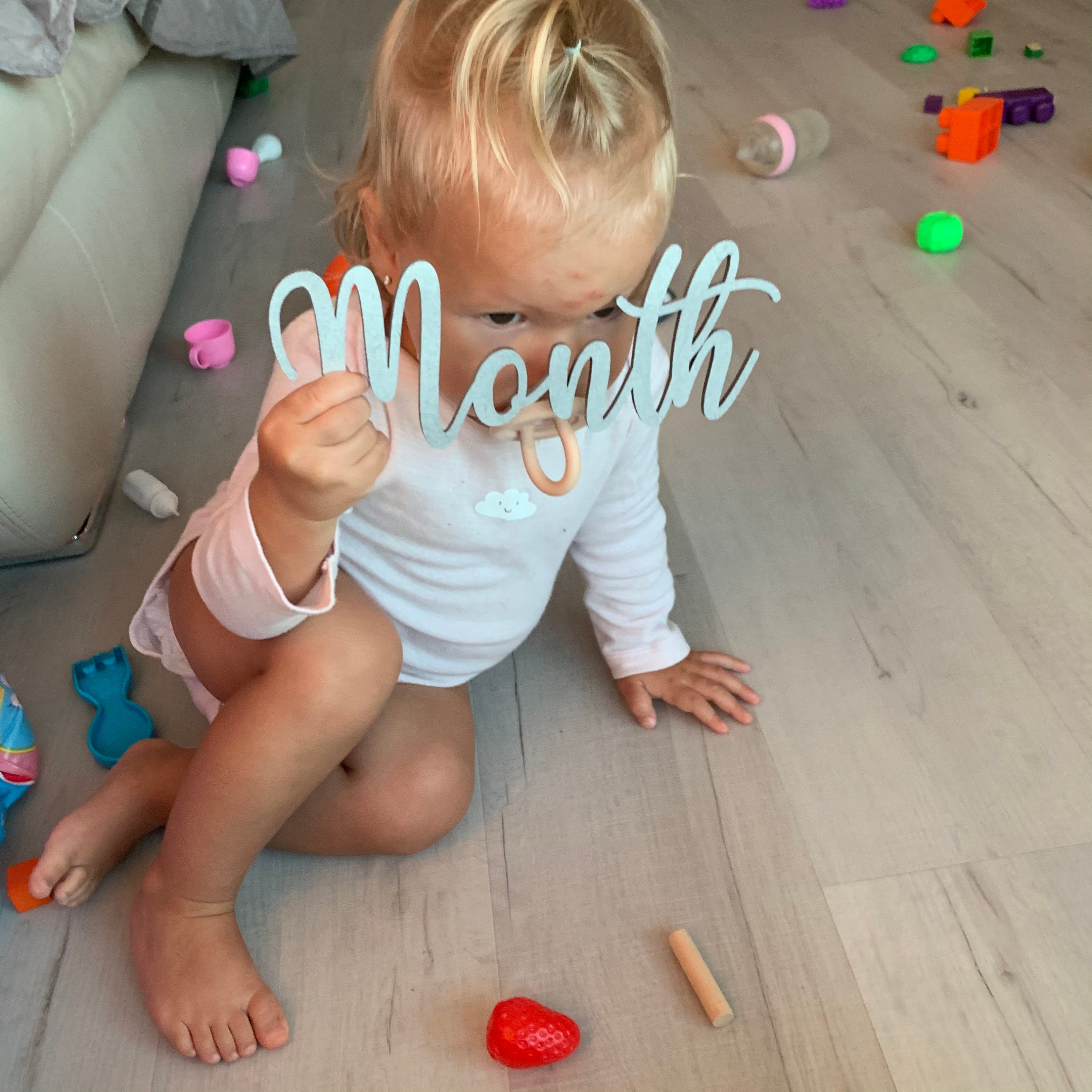 Monthly Photo Props, Personalized Baby Milestone Marker, Baby Monthly ...