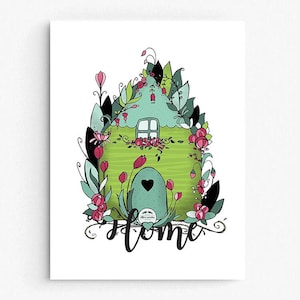 La casa nel bosco - Illustrazione di un incantevole Rifugio Circondato dalla Natura