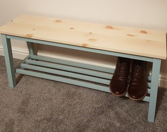 Wooden Shoe Rack and Stool