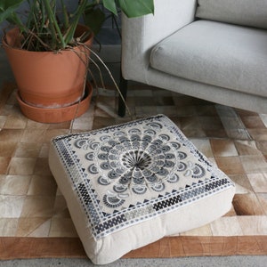 Cotton square meditation embroidered cushions