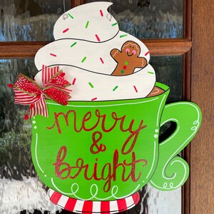 Christmas door hanger, hot cocoa door hanger