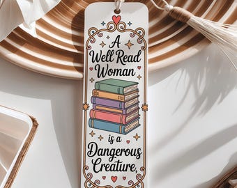 Spicy bookmark gift | “A well read woman is a dangerous creature” book lover gift | Smut reader funny bookmark | Booktok reader gift for her