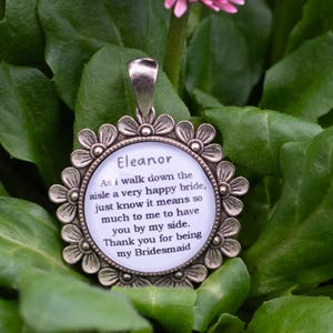 Wedding Bouquet Charm | Memory Keepsake For Bridesmaid and Maid of Honour | Personalised Pendant Gift For Her | Custom Bridal Party Gifts.