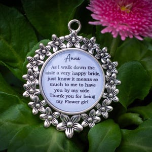 Thank You Bridesmaid Pendant | Personalised Wedding Bouquet Charm | Custom Keepsake For Chief Bridesmaid, Maid of Honour or Matron of Honor