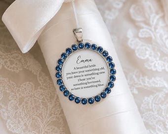 Personalised Wedding Bouquet Charm | Something Blue Pendant For Bride