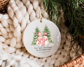 Grandparents First Christmas Bauble | Personalised Christmas Tree Ornament Keepsake | Our 1st Christmas As Grand Parents Hanging Decoration
