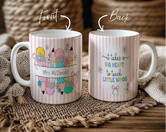 Personalised thank you teacher mug | Thankyou teacher mug & coaster gift set | Personalised school teacher gift | End of term present
