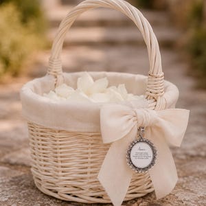 Personalised Wedding Bouquet Charm | Flowergirl Basket Pendant For Sister |  Bridal Party Gifts For Her | Custom Bridesmaid Flower Keepsake