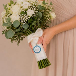 Something Blue Wedding Bouquet Charm | Bridal Party Gifs For Her | Personalised Bridesmaid Flower Bouquet Charm | Custom Flowergirl Keepsake