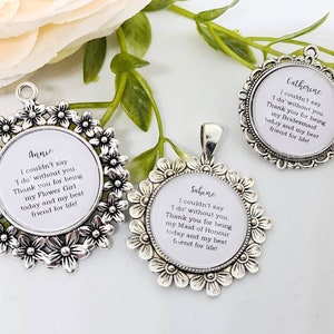 Bridesmaid Wedding bouquet charm | Personalised Wedding Pendant | Bridesmaid, Maid of Honour and Flower Girl gifts | Bridesmaid Proposal Box