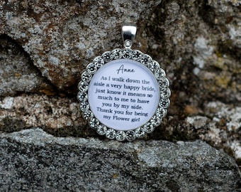 Wedding Bouquet Charm | Thank You Keepsake for Chief Bridesmaid or Maid of Honor | Personalised Bridesmaid Pendant Bridal Party Gift For Her