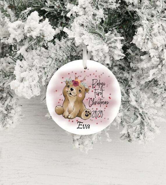 baby girl first christmas bauble