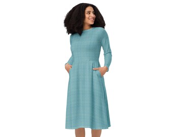 Keltic pattern in old blue with texture for hip and modern woman