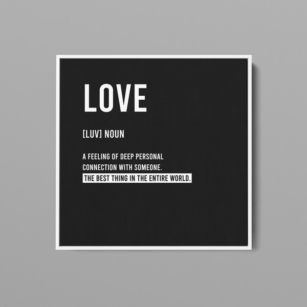 Framed Love Quote Etsy