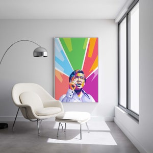César Chávez - Discurso - Arte pop enmarcado listo para colgar, lienzo grande para decoración de pared