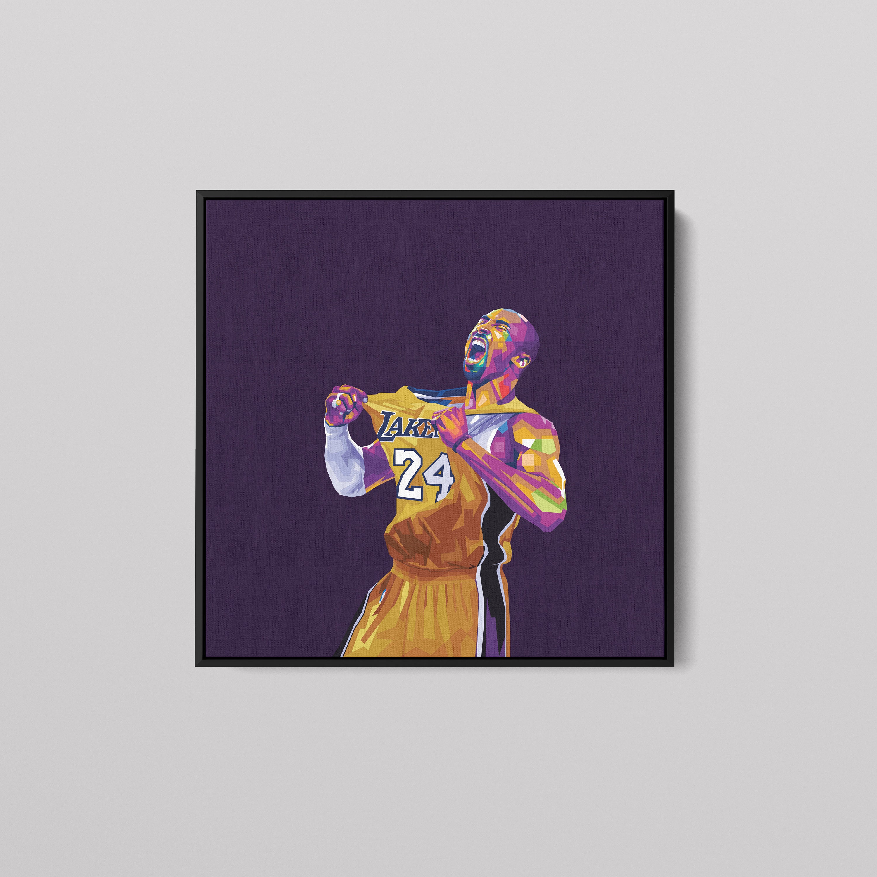 Kobe Bryant RIP Screaming and Pulling Jersey Ready to Hang 