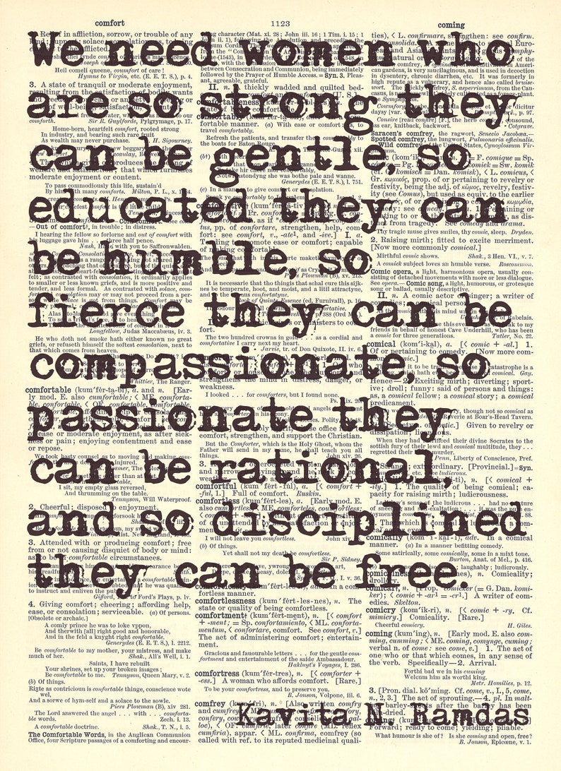 Kavita Ramdas Quote We Need Women 8x11 Dictionary Art | Etsy