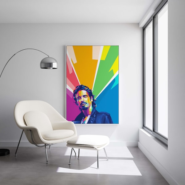 Chris Cornell - Audioslave - Ready to Hang Framed Pop Art, Large Canvas Wall Decor Art