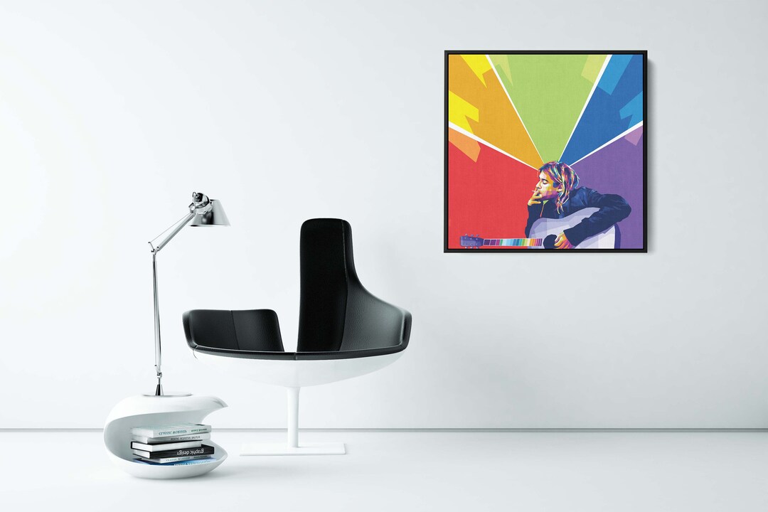 Kurt Cobain - Nirvana - Ready to Hang Framed Pop Art, Large Canvas Wall ...
