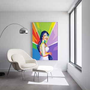 Selena Quintanilla Perez - Los Dinos - Ready to Hang Framed Pop Art, Large Canvas Wall Decor Art