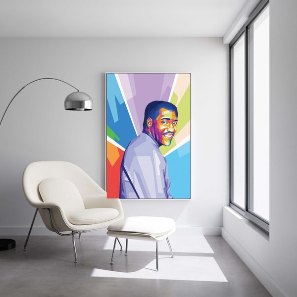 Otis Redding - The Dock Of The Bay - Ready to Hang Framed Pop Art, Large Canvas Wall Decor Art