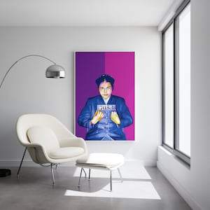Impresión de lienzo de retrato de Rosa Parks, decoración colorida de arte de pared para el hogar, icono de los derechos civiles de celebridades