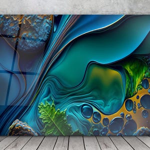 Abstract Tempered Glass Wall Art: Panoramic Home Decor