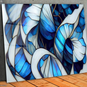 Abstract Stained Glass Wall Art: Tempered Glass Decor