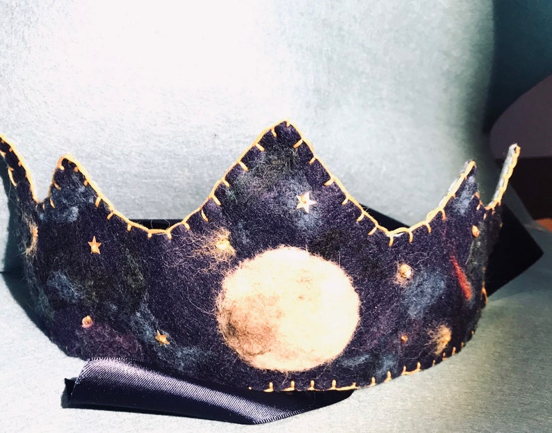 Moon crowns Full, partial, crescent moons with a celestial feel. Waldorf Moon Crown. Birthday Moon Crown. Made to Order. image 9