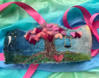 Seasonal Love Tree Needle Felted Birthday Waldorf Wool Crown l In Stock, Ready to Ship