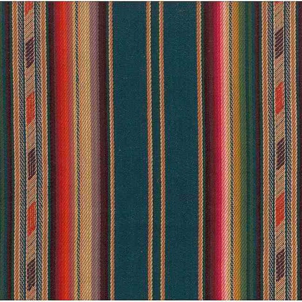 2324/1 - Bandolier Stripe 54"-Teal Multi--Saddle Multi-Southwest Fabric-Western Fabric-Serape-Rustic-Cabin-Ethnic Stripe-Ranch Fabric-Pillow