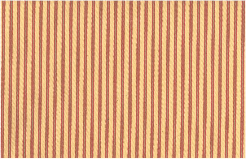 Provence Ticking Fabric by the YARD Home Decor Upholstery Curtain Pillow Runner Slipcover Drapes 54 Wide -RedCream 100/% Cotton