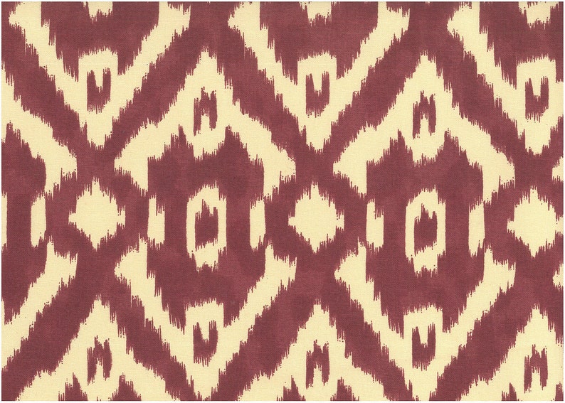 Upholstery Fabric by the YARD Curtain,Pillow,Slipcover Home Decor Valences New Caravan Ikat Print- 54Wide- Berry- 100/%Cotton