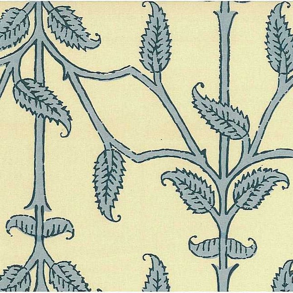 0978/1 - Srinagar Print 56"-Soft Blue -Block Print-Indian Fabric-Country-Farmhouse-Handprint fabric-Upholstery-Curtains-Table linen- Floral