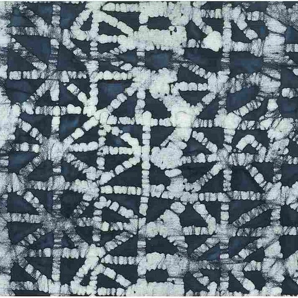 1600/1 - Lattice Handmade Batik 60"-Indigo -Real Batik-Handprint-Indonesia-Bali-Japanese fabric-Coastal-Ethnic Decor-Wax Resist