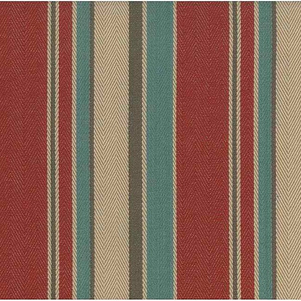 2275/2 - Malibu Stripe Twill 54"-Red Turq-Southwest Fabric-Western Fabric-Serape-Rustic-Cabin Décor-Ethnic Stripe-Ranch Fabric-Upholstery