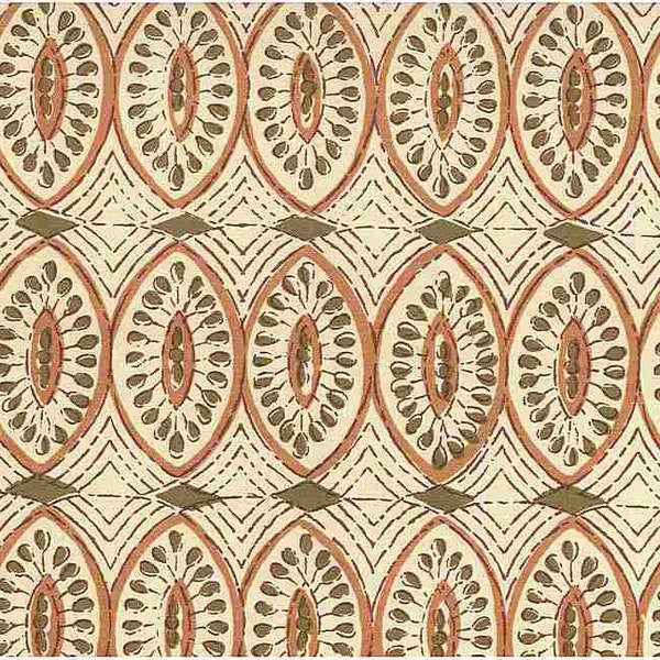 0972/4 - Naga Print 56"-Ginger-Block print-Indian fabric-Tribal-Farmhouse fabric-Upholstery-Curtains-Table linen-Boho style-Pillow-Kalamkari