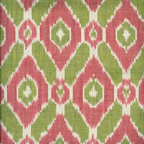 Ikat Silk Fabric – Emerald Green and Ecru Color Blend main image 0