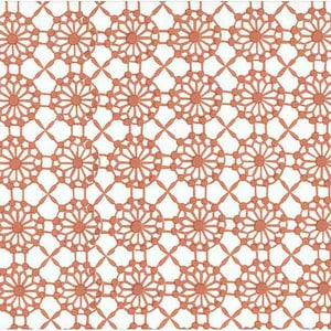0901/3 - Mahal Print 56"-Coral/White -Block Print-Geometric-Indian Fabric-Country-Handprint fabric- Upholstery-Curtains-Table-linen-Pillows