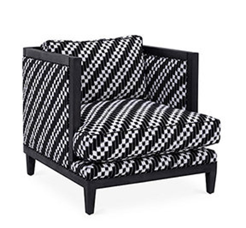 Fabric by the YARD Home Decor Upholstery Curtain Pillow Runner Slipcover Drapes LittleBoxes Japenese Ikat 54 Wide BlackNat.-100/% Cotton