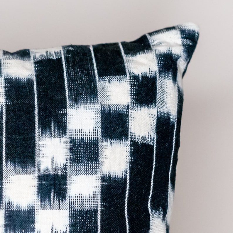 Fabric by the YARD Home Decor Upholstery Curtain Pillow Runner Slipcover Drapes LittleBoxes Japenese Ikat 54 Wide BlackNat.-100/% Cotton