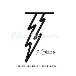 Lightning Bolt with Name Line Applique Embroidery Design, Lightning Bolt Embroidery Design, Lightning Bolt Machine Embroidery Design