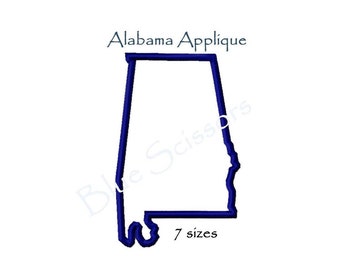 Alabama Applique Embroidery Design, Applique Alabama Embroidery Design, Machine Embroidery Design, Alabama Embroidery Design