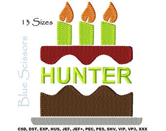 Third Birthday Cake Embroidery Design (Machine Embroidery)