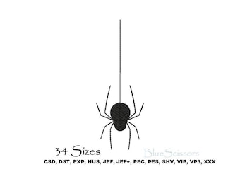 Spider Embroidery Design, Spider Design, Hanging Spider Embroidery Design, Embroidery Spider, Spider, Halloween Spider, Hanging Spider Desig
