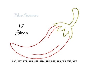 Hot Pepper Embroidery Design (Machine Embroidery File)